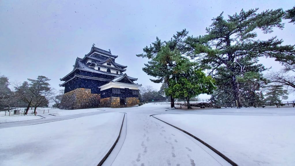 Matsue Castle under Snow In Winter