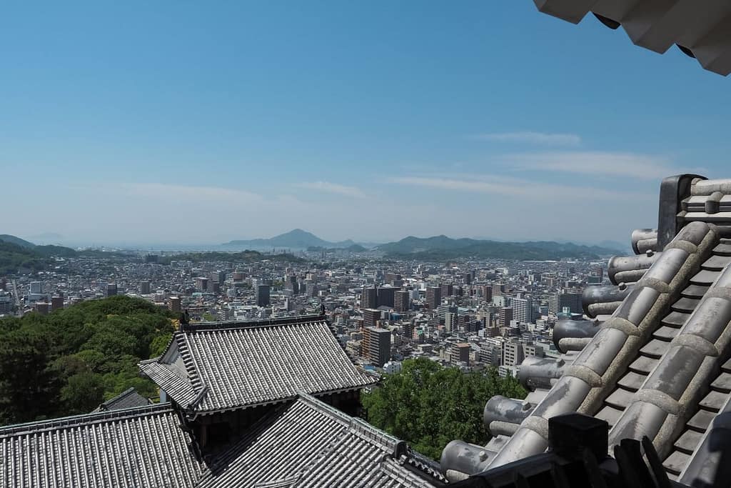 View from Matsuyama Castle castle tower